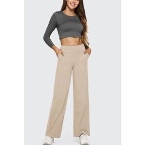 G4Free NWT Loose High-Waist Business Casual Pants Sz. Med 8/10 Light Khaki